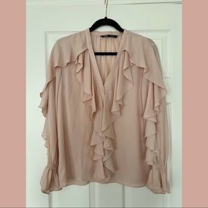 Zara Ruffled Blouse • size: medium • thrifted